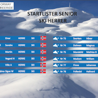 Startliste ski herrer Sauda BCC Startliste ski herrer Sauda BCC