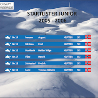 Startliste Junior 2005-2006 Startliste Junior 2005-2006