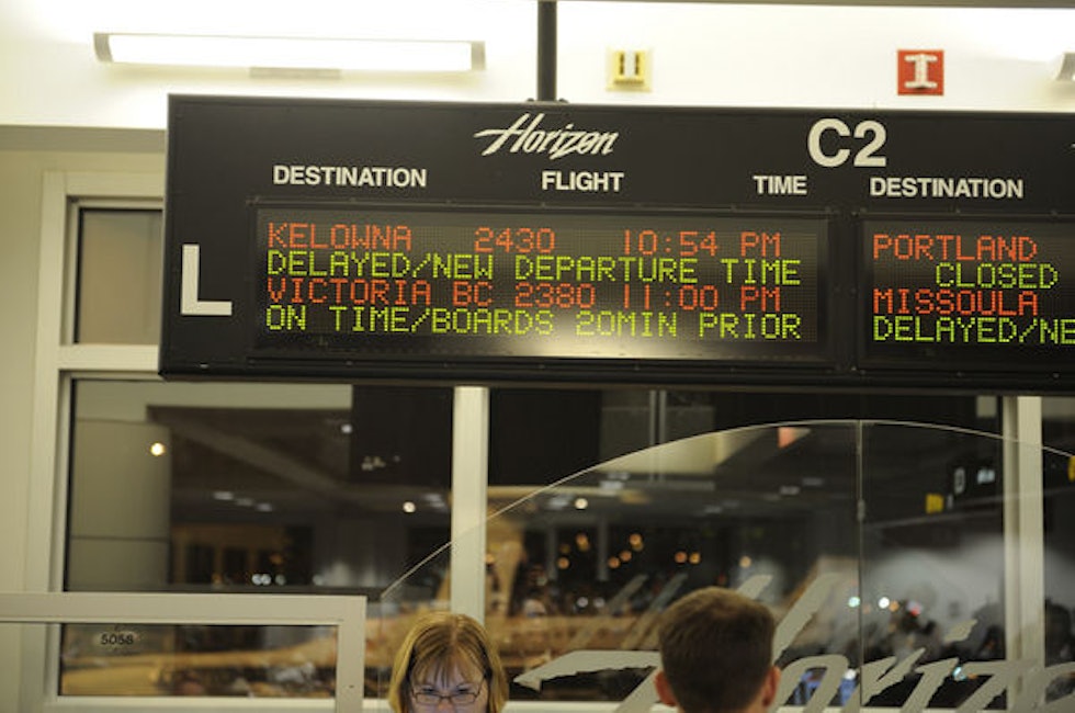 For å komme deg til Mica Heli, så er Kelowna nærmeste flyplass. Forsinkelser hører med. Bilde: Endre Løvaas