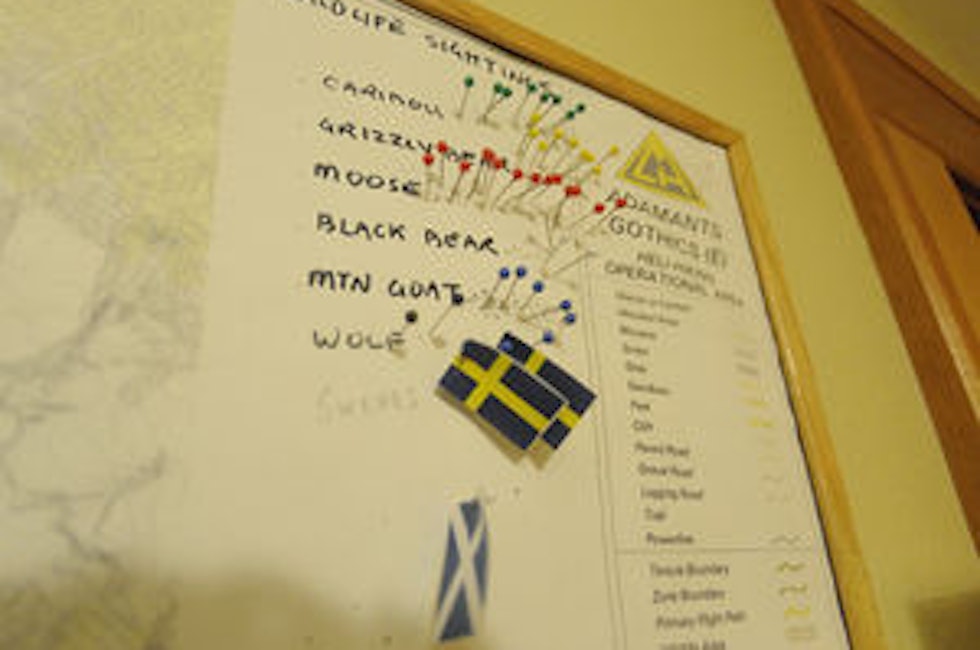 Se nøye på bildet, som er guidenes kart for viltobservasjoner. &quot;Swedes&quot; havner i kategorien for viltdyr :-)  Bilde: Endre Løvaas