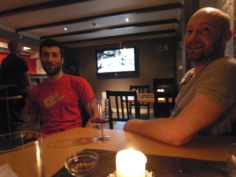 André Trondsen og Erik Neergaard i kjelleren på Climb Inn. Foto: Dag Hagen