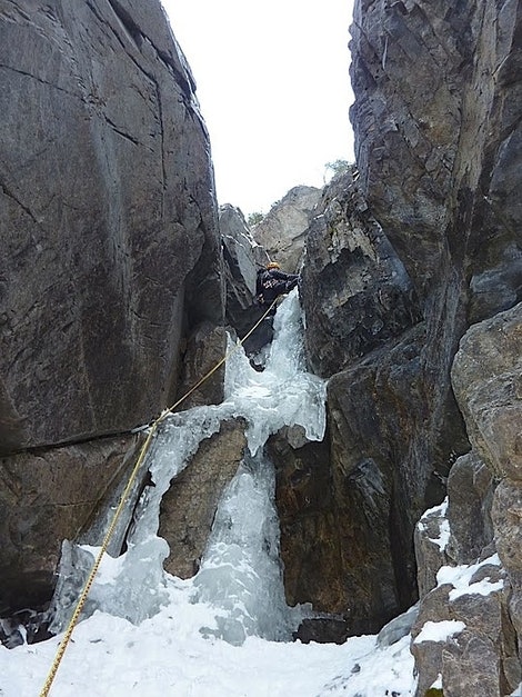 Dag Hagen leder tredje lengde på Sabotørfossen. Foto: Erik Neergaard