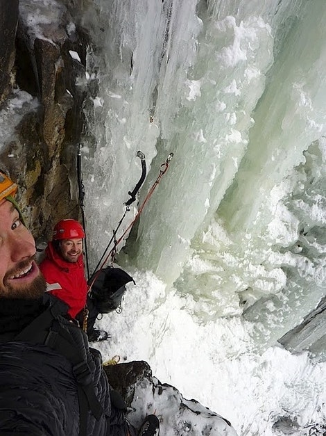 Dag Hagen og Erik Neergaard på siste standplass på Sabotørfossen. Foto: Dag Hagen