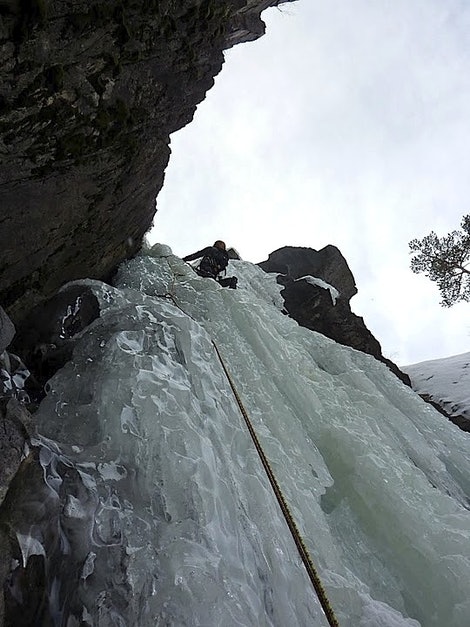 Dag Hagen leder siste lengde på Sabotørfossen. Foto: Erik Neergaard