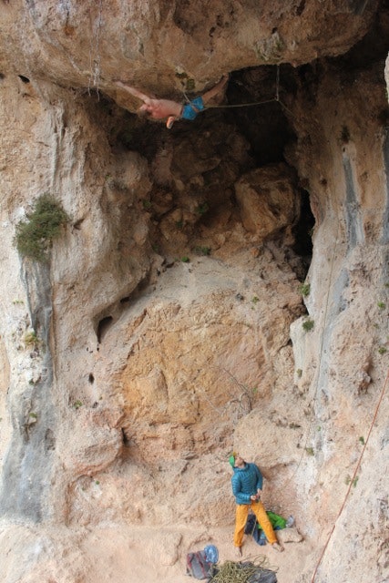 Magnus MItbø på Devers Royale (8c+/9a), sektor Trebenna west sol. Foto Hans-Johan Norstrand Magnus MItbø på Devers Royale (8c+/9a), sektor Trebenna west sol. Foto Hans-Johan Norstrand