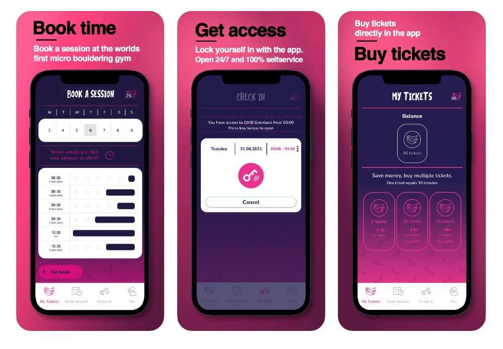 SLIK FUNGERER DET: Via Oslo mikrobuldreris app booker du time og får tilgang til lokalet. Foto: Skjermdump App Store oslo mikrobuldreri, nytt klatresenter(1)