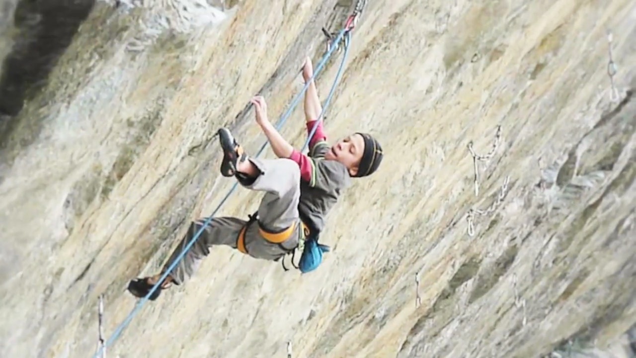 Tito Traversa under en av sine spektakulære bestigninger. Tito Traversa under en av sine spektakulære bestigninger.