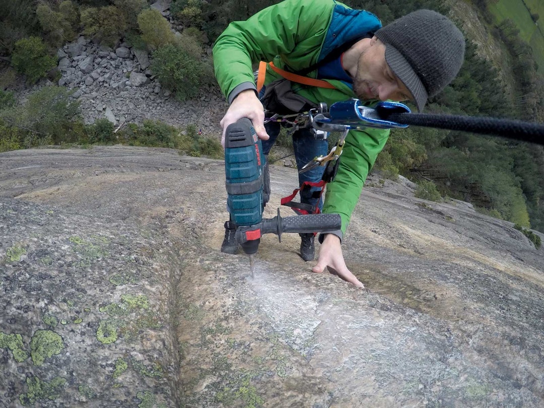 Ny rute: Jon Egil Auestad borrer Jakten på den hellige integral (9-). Foto: Auestad selfie med gopro Daleintegralen-Jon-Egil-Auestad-4