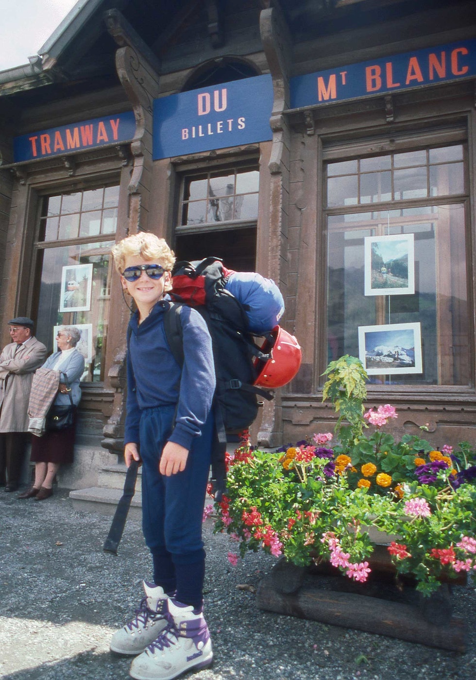 Juli 1990: På veg mot Tete Rousse Hytta på Mont Blanc i Chamonix. Foto: Iver Gjelstenli Espen-Fadnes-Klatring-3