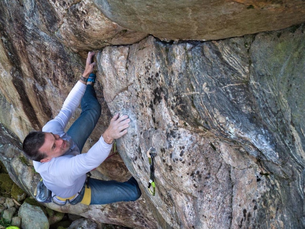 GUDMUND GRØNHAUG: Gudmund trener hardt på vinteren, slik at han holder formen oppe når sommersesongen kommer. Foto: Jørgen Hauge Skogmo gudmund-groenhaug-om-nye-klatrefelt-i-oestfold-crop1280