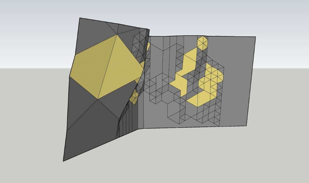 Tegning av hovedveggen i Kristiansand hovedvegg 1 Kristiansand