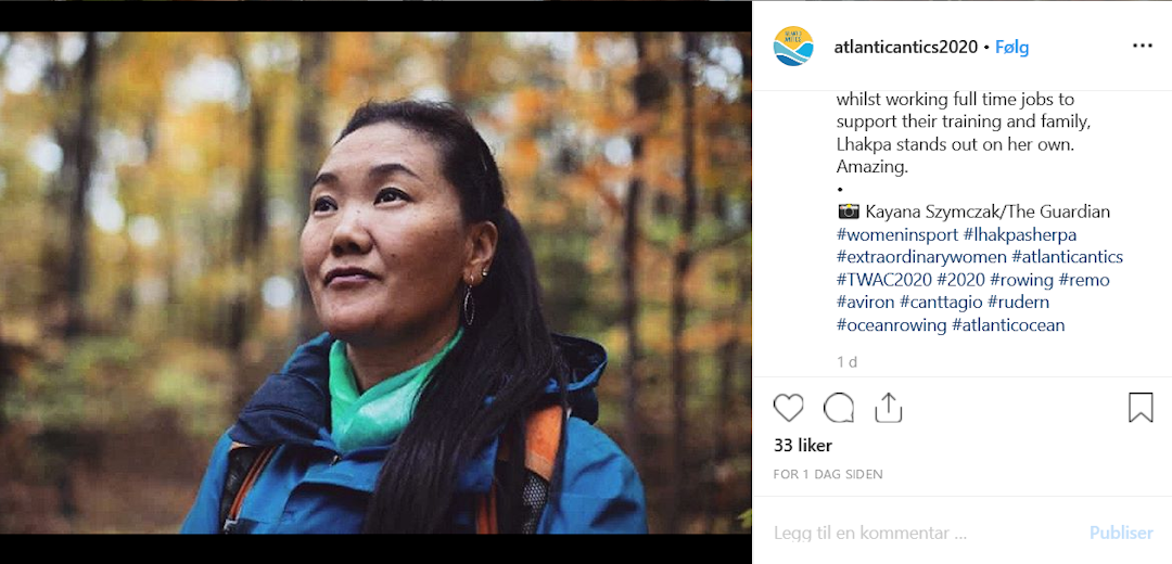 AMBISIØS: Lhakpa Sherpa drømmer om en tiende bestigning av verdens høyeste fjell. Skjermdump fra Instagram.