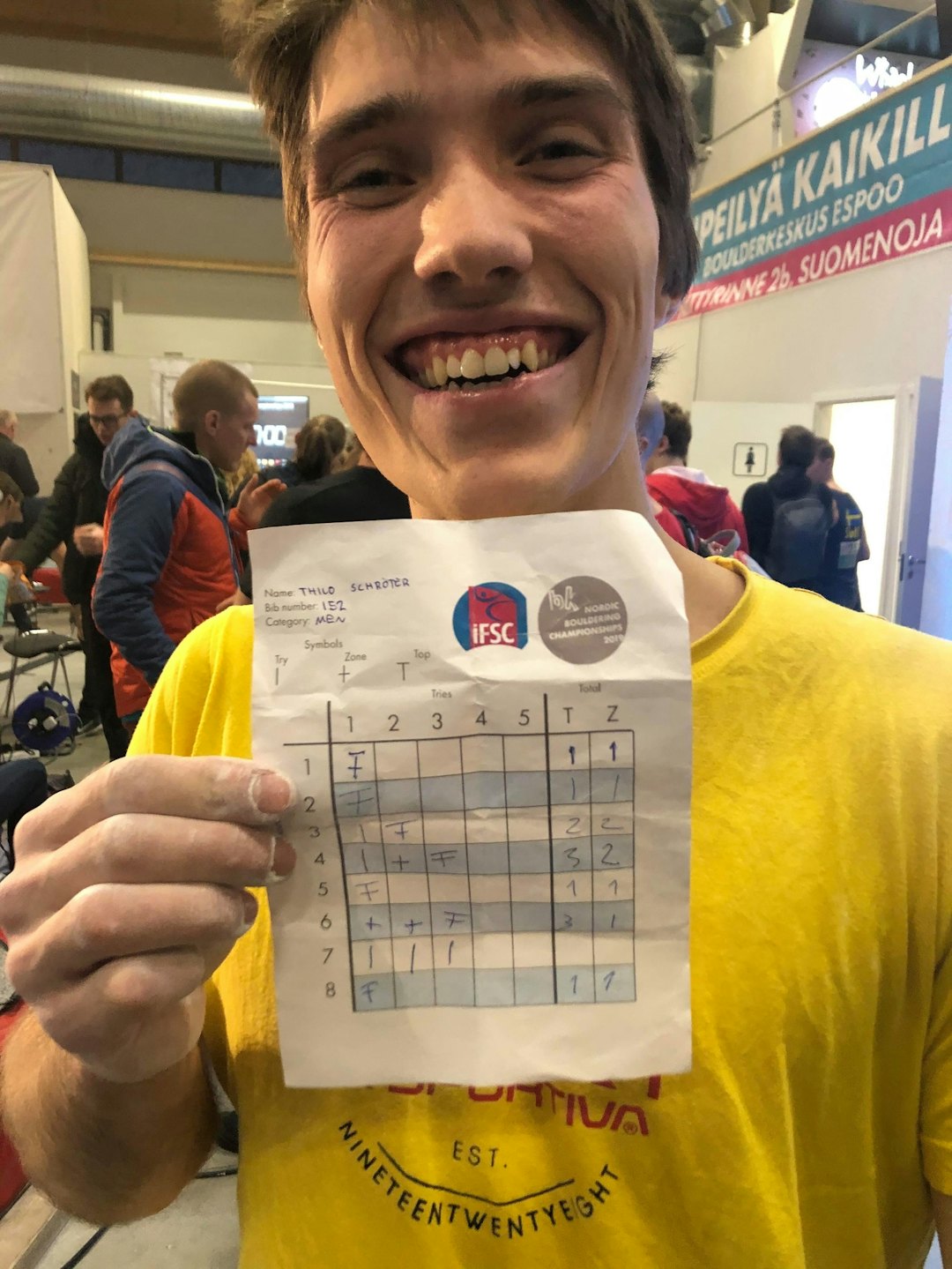 Thilo Schröter med syv av åtte topp i kvalifiseringen. Foto: Kristoffer Klev 72938865_986558598345331_1091257976238374912_n