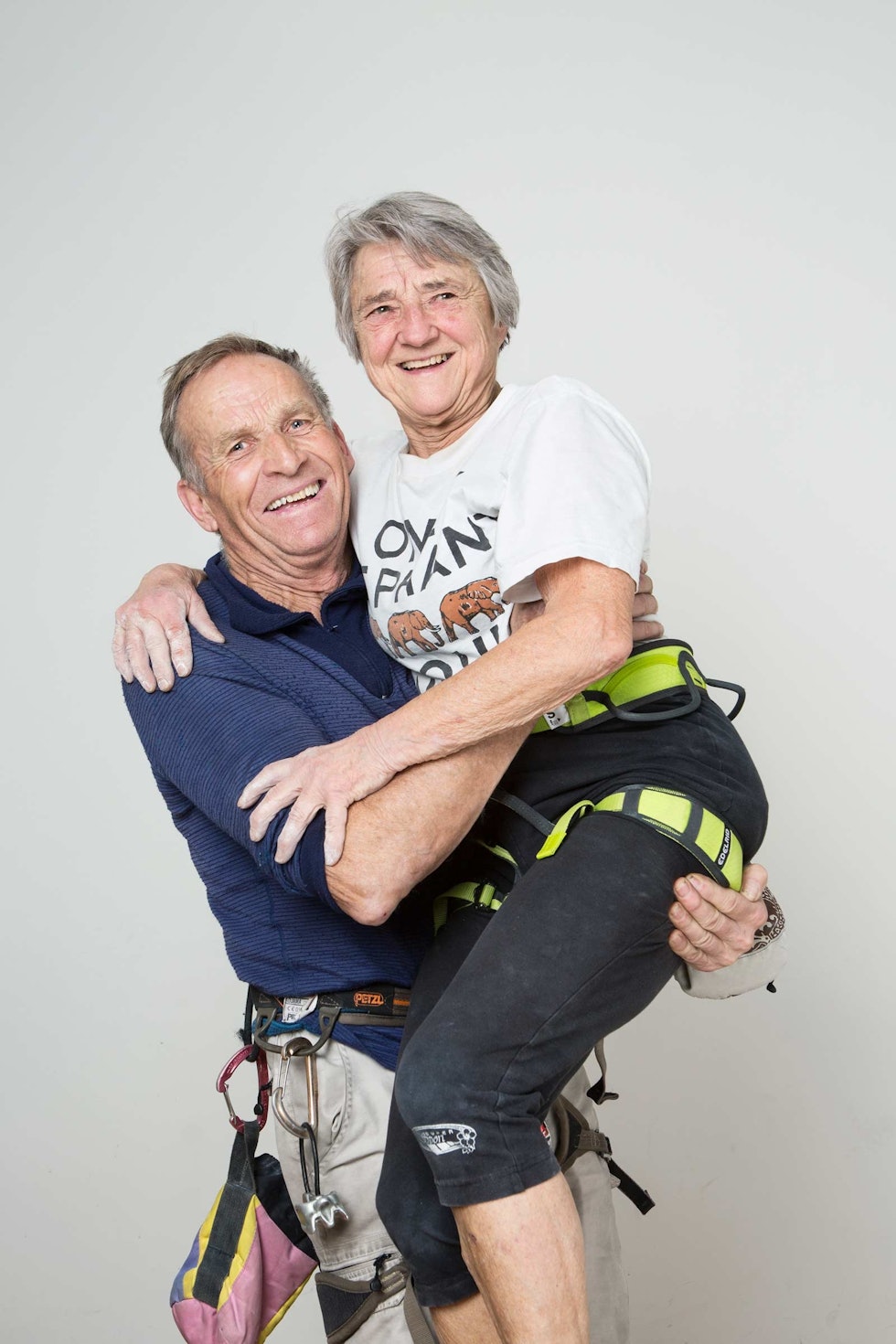 Styrketrening: Odd og Rotraut Eliassen er ekteparet i gjengen. De har  klatret sammen i 55 år og vært et par i 53.