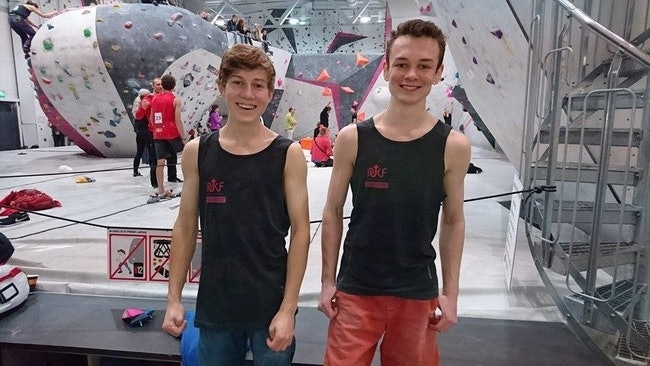 To glade gutter på nordisk. Kristian Eian t.v og Albert Suthurds t.h med henholdsvis 3. og 1. plass i klassen youth B