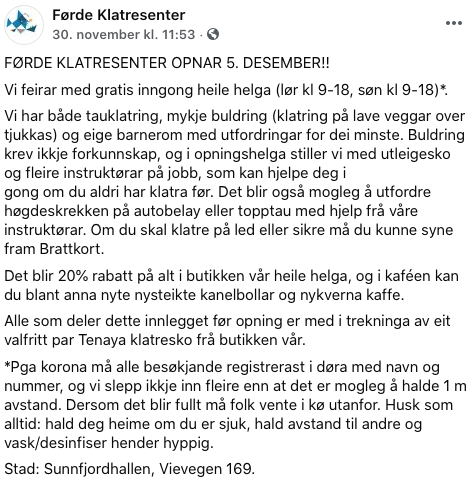 Førde klatresenter Førde klatresenter
