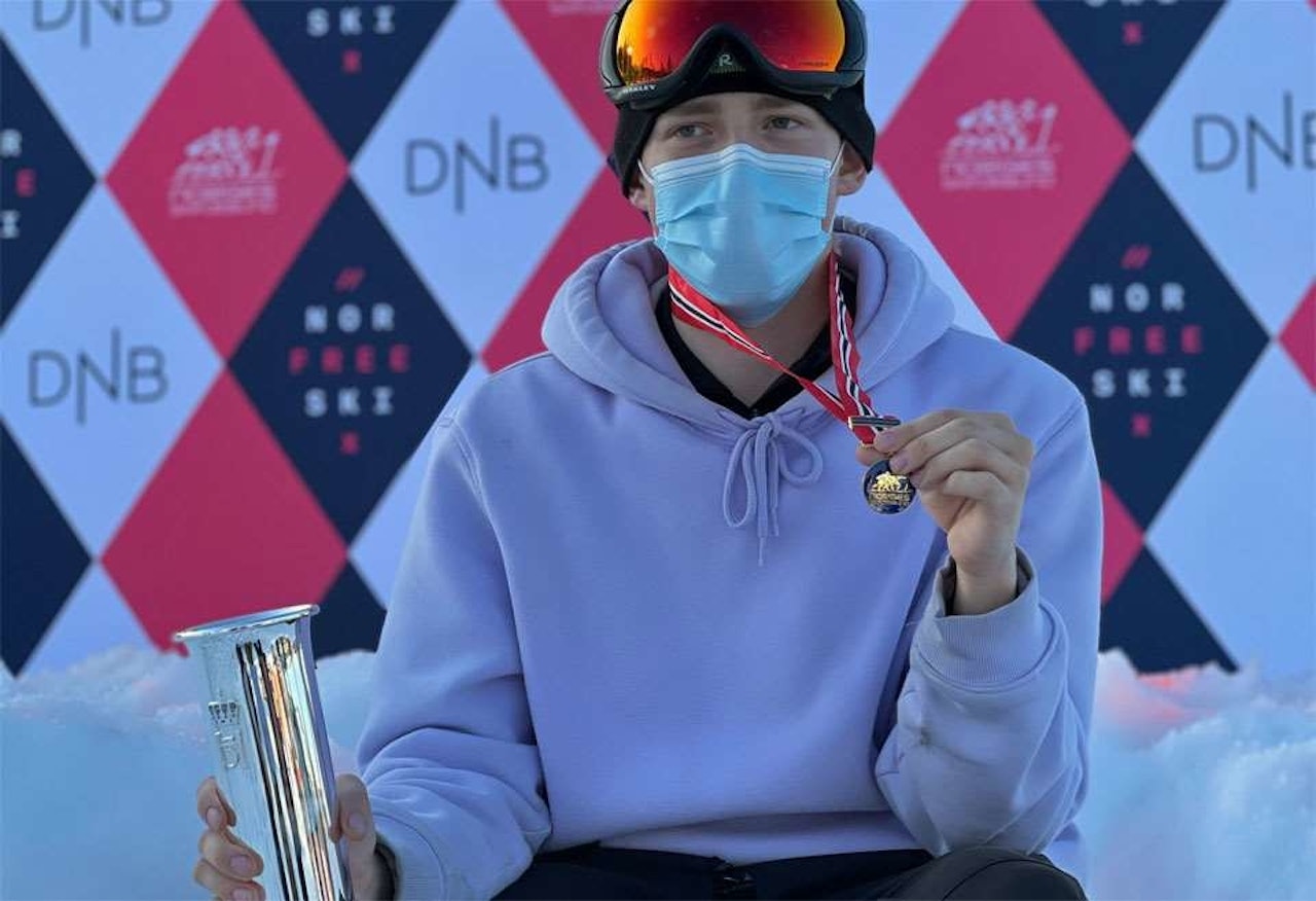 VANT: Tormod Frostad ble norgesmester i Big Air og slopestyle. Foto: Nor Freeski Tormod Frostad Freeski
