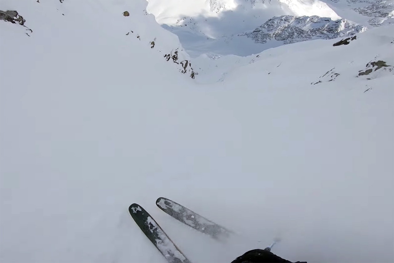 FØRSTENEDKJØRING: Se Eivind Aanensens nyeste skifilm her. Foto: Skjermdump Lyngen