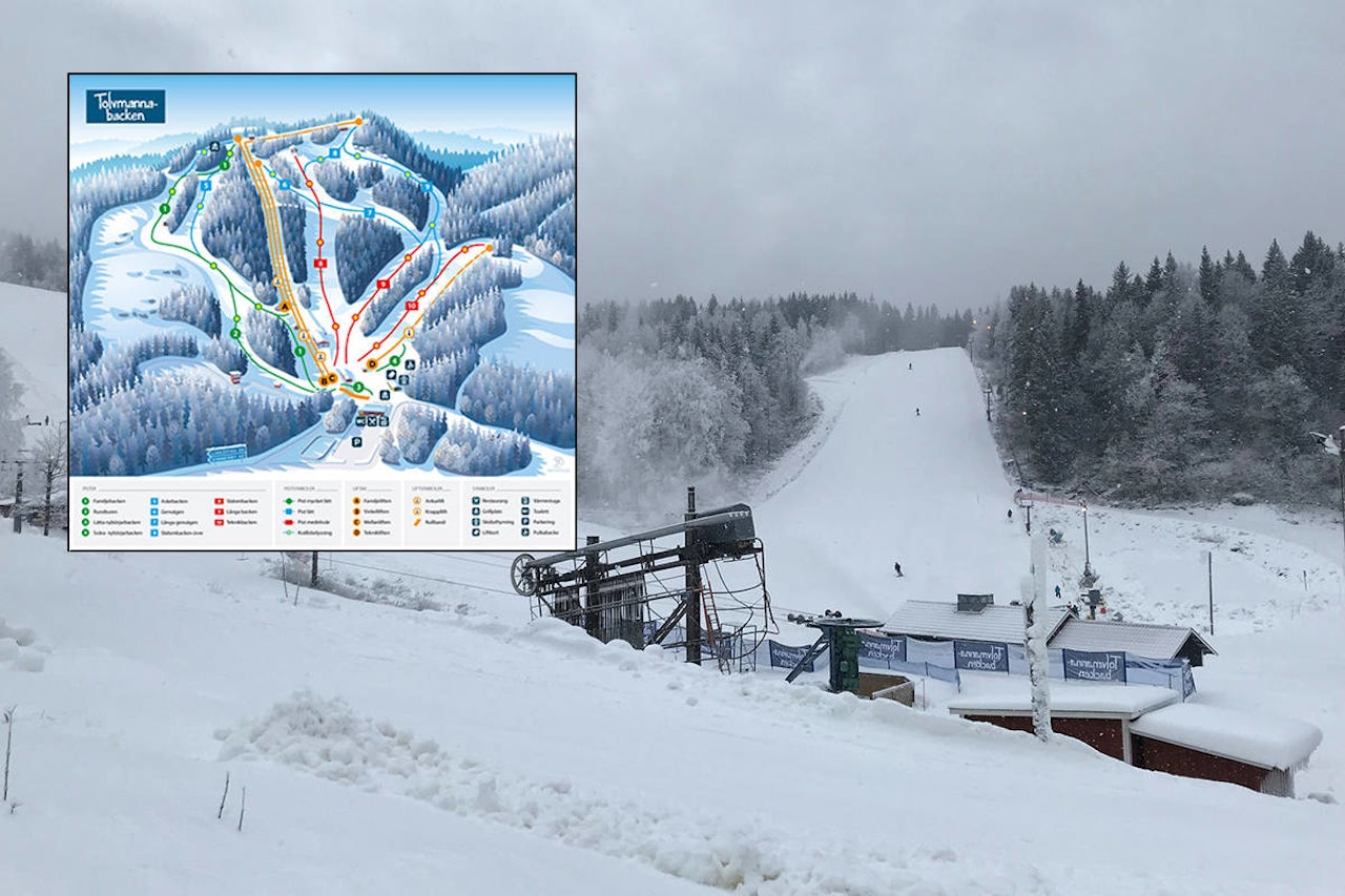 KJØPT: Tolvmannabacken er nå kjøpt - og skidelen av anlegget legges ned. Foto: Tolvmannabacken Tolvmannabacken