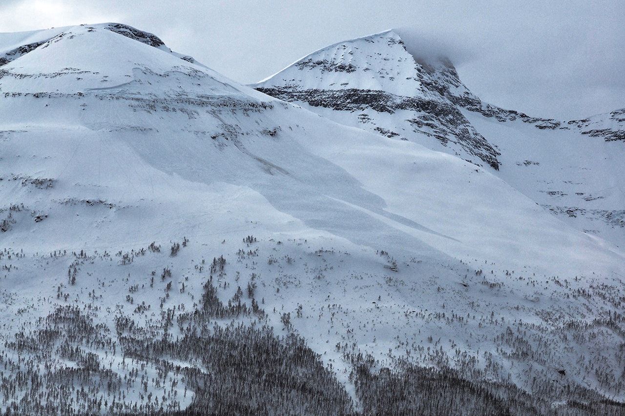 NATURLIG UTLØSTE: I Tamokdalen har det de siste dagene blitt utløst flere store snøskred. Foto: Varsom Tamok snøskred