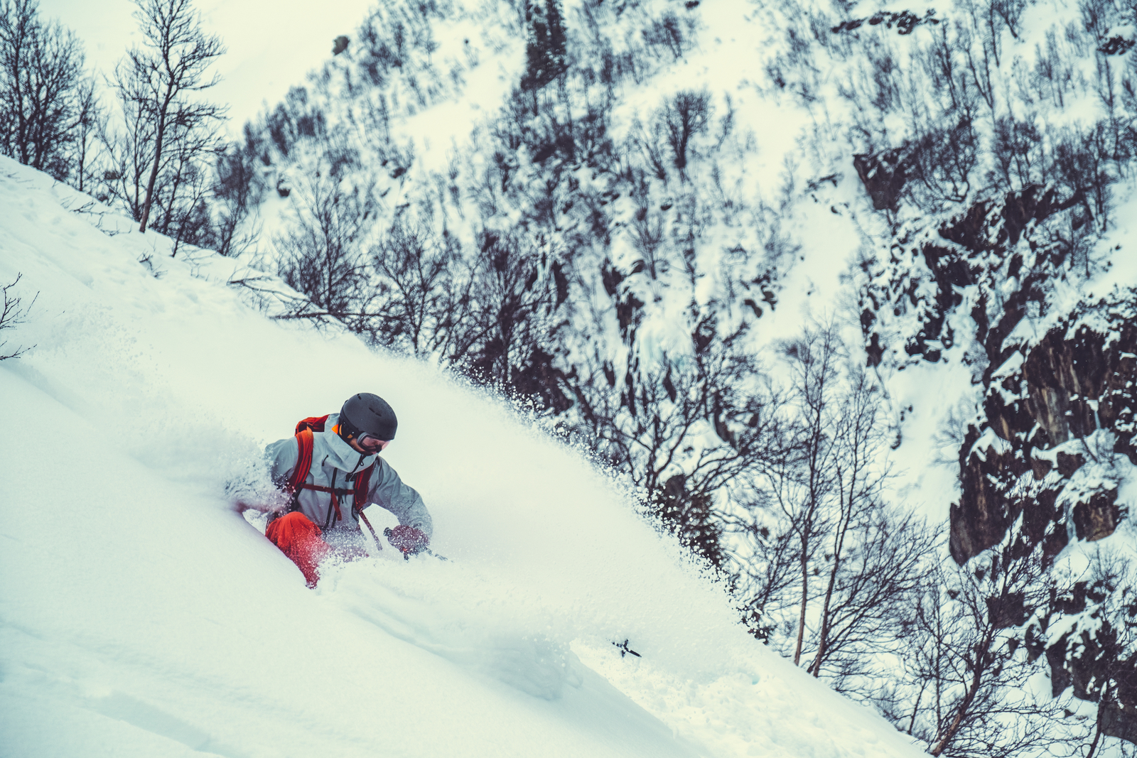 Fri Flyts Christian Nerdrum på snøjakt i Telemark. Bilde: Bård Gundersen