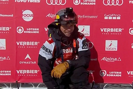 VANT: Kristofer Turdell ble verdensmester etter seier i Verbier. Foto: Skjermdump Kristofer Turdell