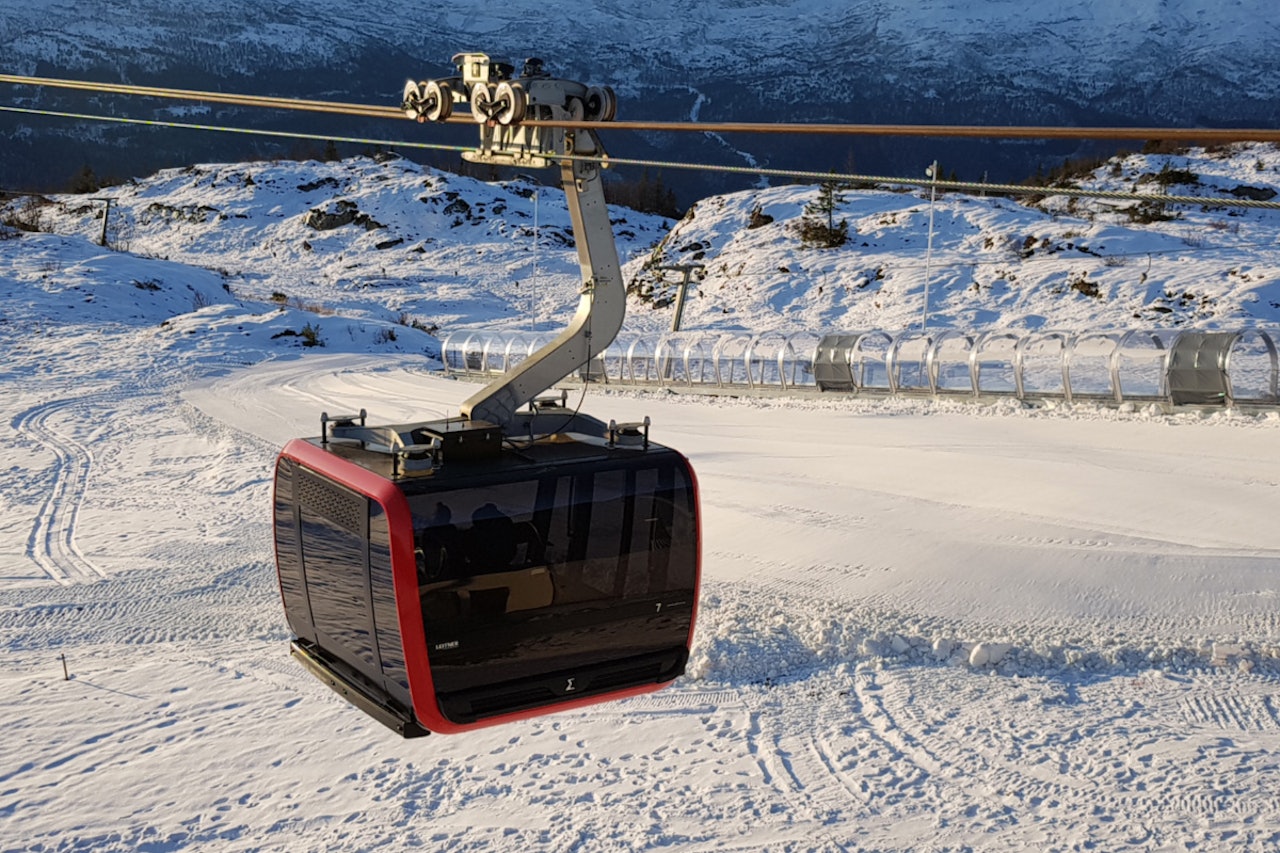 ÅPNER: Gondolbanen på Voss skal i helga frakte sine første skiturister. Foto: Voss Resort