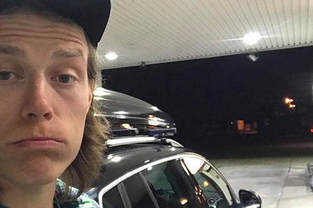 PÅ VEI HJEM: Øystein Aasheim på vei hjem fra Alpene. Foto: Privat Øystein Aasheim