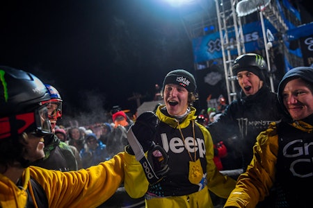 SPENNING: Birk Ruud i sekundene etter at det ble klart at han vant Big Air under X Games i Aspen i 2019. Disse scenene er tilnærmet borte i det nye formatet. Foto: Eric Lars Bakke / ESPN Images Birk Ruud