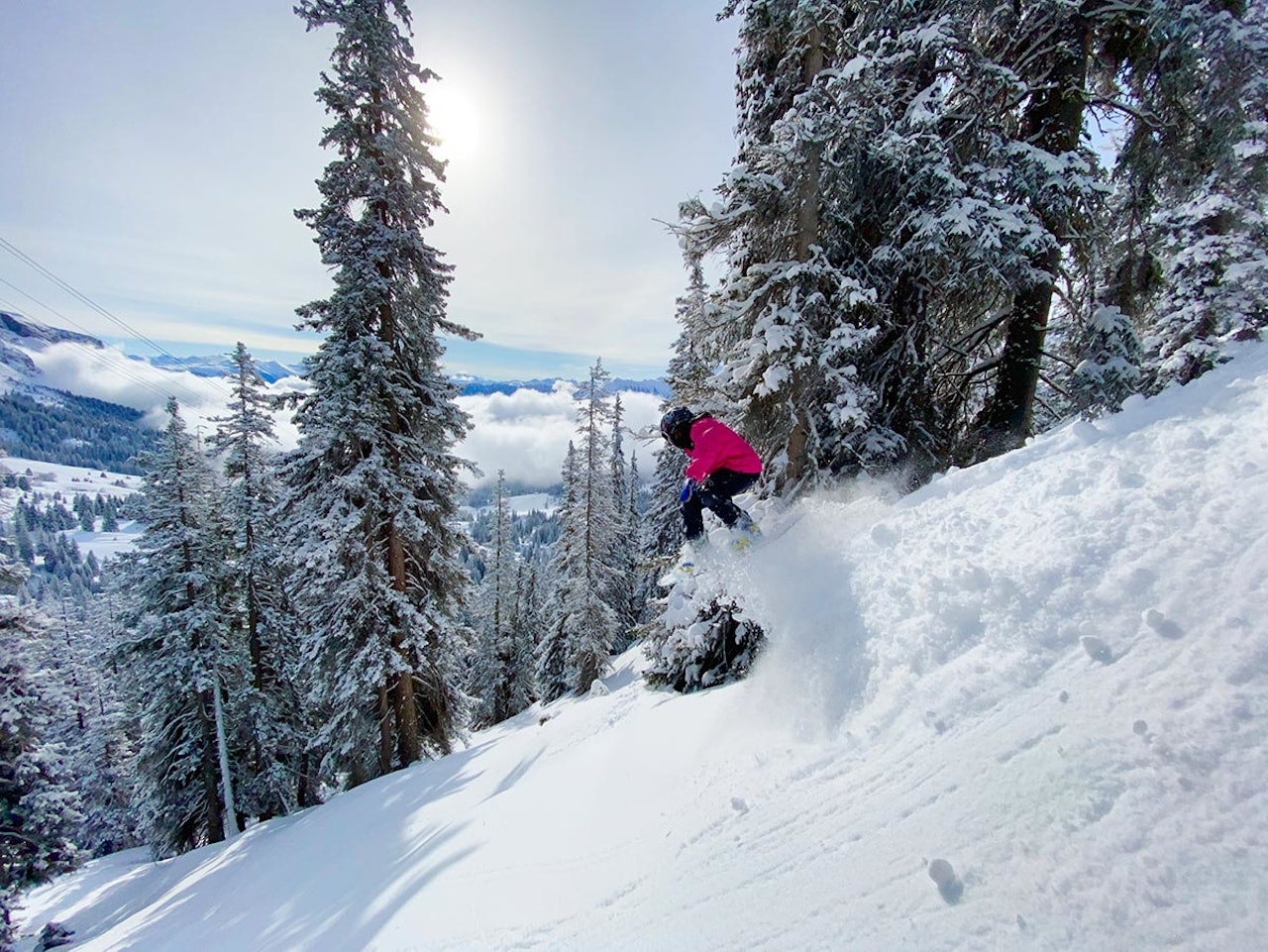 PUDDERMEKKA FOR KIDS: Laax er strengt tatt mest kjent for terrengparken, men i årets vinterferie serverte alpinanlegget i Sveits fantastisk løssnøkjøring. Foto: Torkel Karoliussen Laax, Sveits