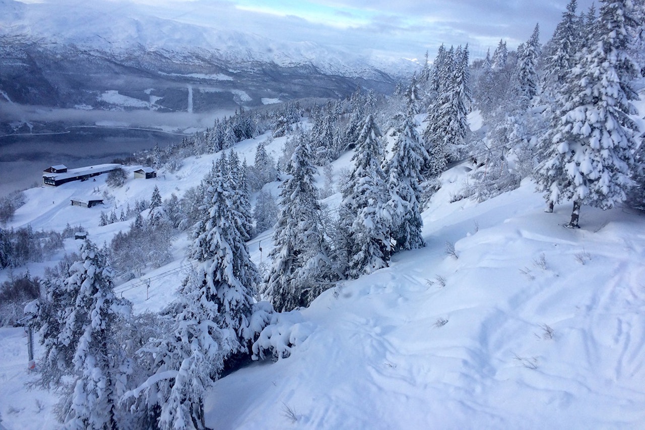 Bilde fra skianlegget på Voss