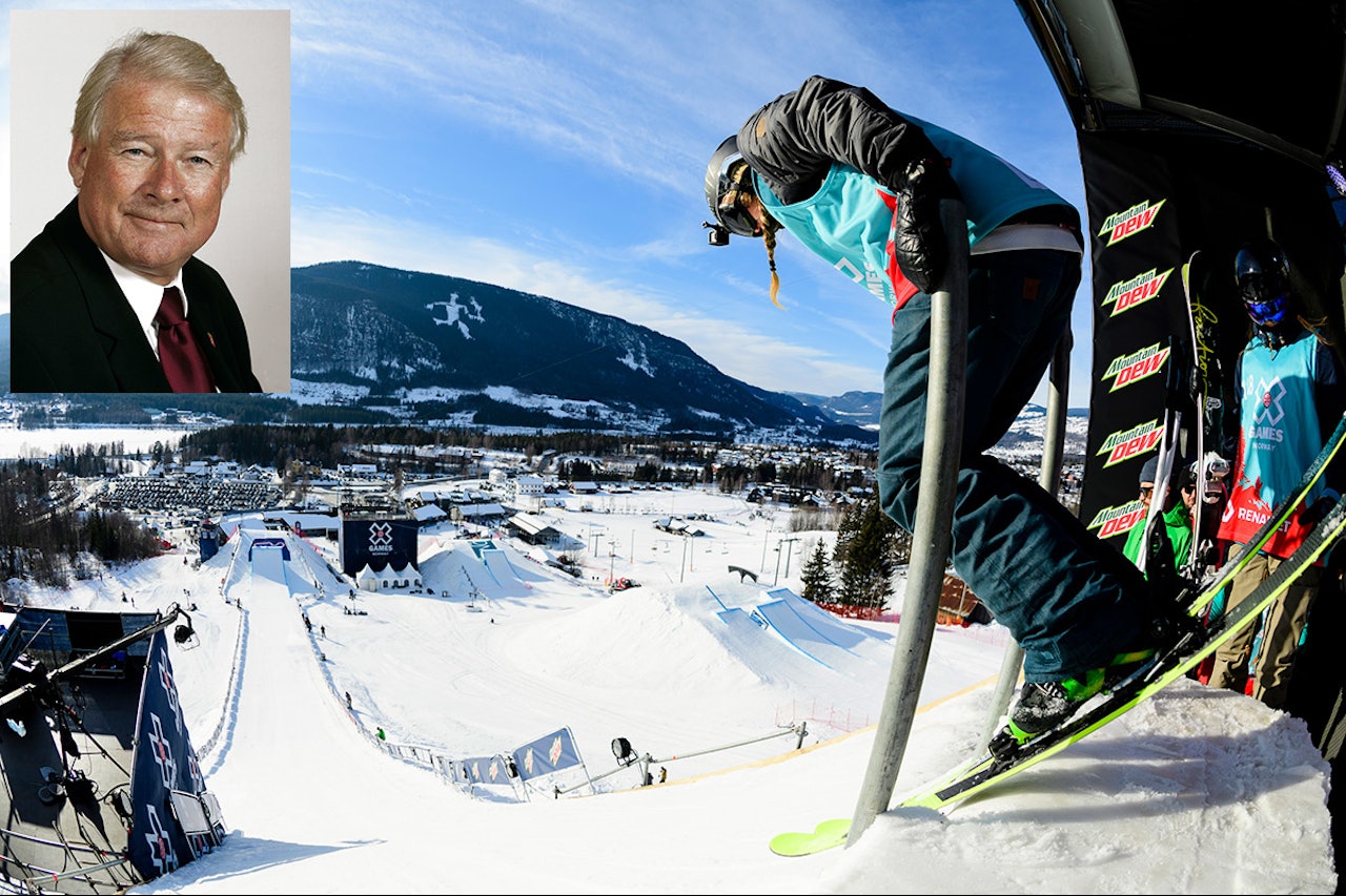 13 MILLIONER: Nesten hele Stortingets pengepott som skulle blitt brukt på X Games i vinter er videreført til neste år, til stor glede for FrP-legenden Carl I Hagen (innfelt) – som avslører sine favoritter for neste vinters konkurranse i denne artikkelen. Foto: ESPN/ Stortinget X Games Hafjell Carl i. Hagen