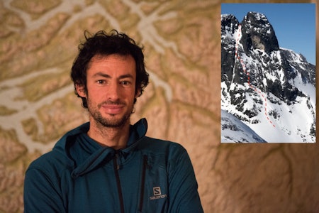 PÅ SKI I KLATRETERRENG: Kilian Jornet har kjørt ski ned Halls renne på Romsdalshorn. Foto: Tore Meirik/ Instagram PÅ SKI I KLATRETERRENG: Kilian Jornet har kjørt ski ned Halls renne på Romsdalshorn. Foto: Tore Meirik/ Instagram