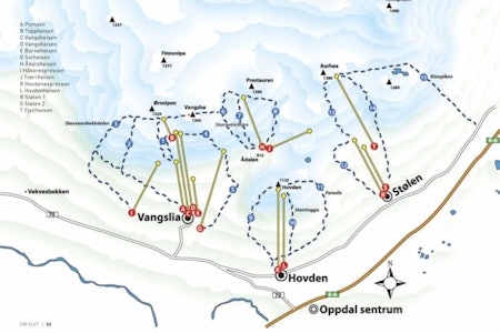 VANGSLIA: De to parallelle t-krokene i Vangslia er helt sentrale i skitilbudet i Oppdal. Lørdag falt heisvaieren på den ene av dem ned. VANGSLIA: De to parallelle t-krokene i Vangslia er helt sentrale i skitilbudet i Oppdal. Lørdag falt heisvaieren på den ene av dem ned.