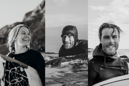 BRETTFOLK: Kathrine Røed, Ståle Sandbech og Jonas Paulsen forteller om deres forhold til Saltstein. Kathrine Røed Ståle Sandbech Jonas Paulsen Saltstein Surf