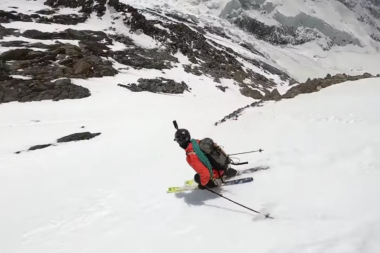 CHAMONIX: Det er bra med snø i Chamonix. Se klipp fra Leo Slemett her. Foto: Skjermdump Chamonix