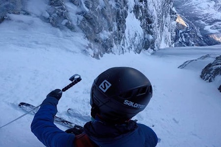 MED EGNE ORD: Les hva Kilian selv forteller om sin vanvittige førstenedkjøring i Romsdalen. Foto: Kilian Jornet