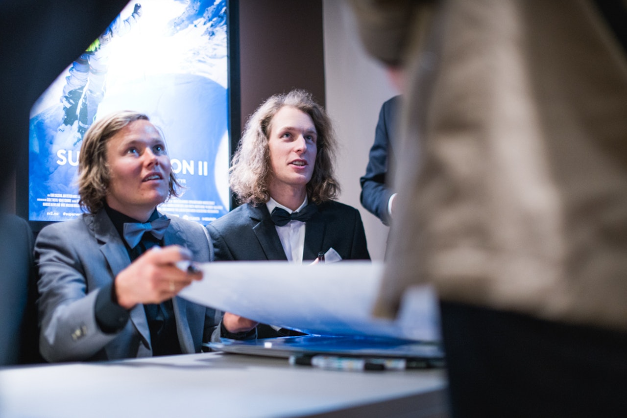 INITIATIV: Even Sigstad representerte skikjørere under mandagens møte i Skur 13. Her fra premieren av Supervention 2 på Colosseum sammen med Anders Backe (t.v.). Foto: Kyle Meyr INITIATIV: Even Sigstad representerte skikjørere under mandagens møte i Skur 13. Her fra premieren av Supervention 2 på Colosseum sammen med Anders Backe (t.v.). Foto: Kyle Meyr