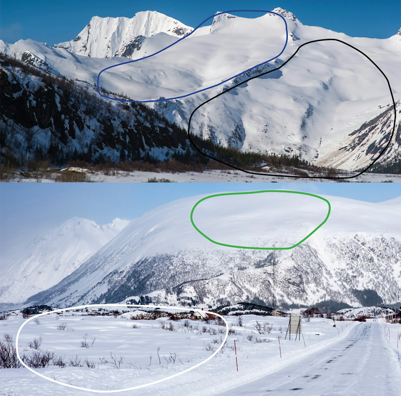 FORSKJELLIGE TYPER SKREDTERRENG: Norges Vassdrags- og Energidirektorat (NVE) ønsker å etablere ATES-klassifisering av skredterreng i Norge. Foto: Jonas Dahlstrup FORSKJELLIGE TYPER SKREDTERRENG: Norges Vassdrags- og Energidirektorat (NVE) ønsker å etablere ATES-klassifisering av skredterreng i Norge. Foto: Jonas Dahlstrup