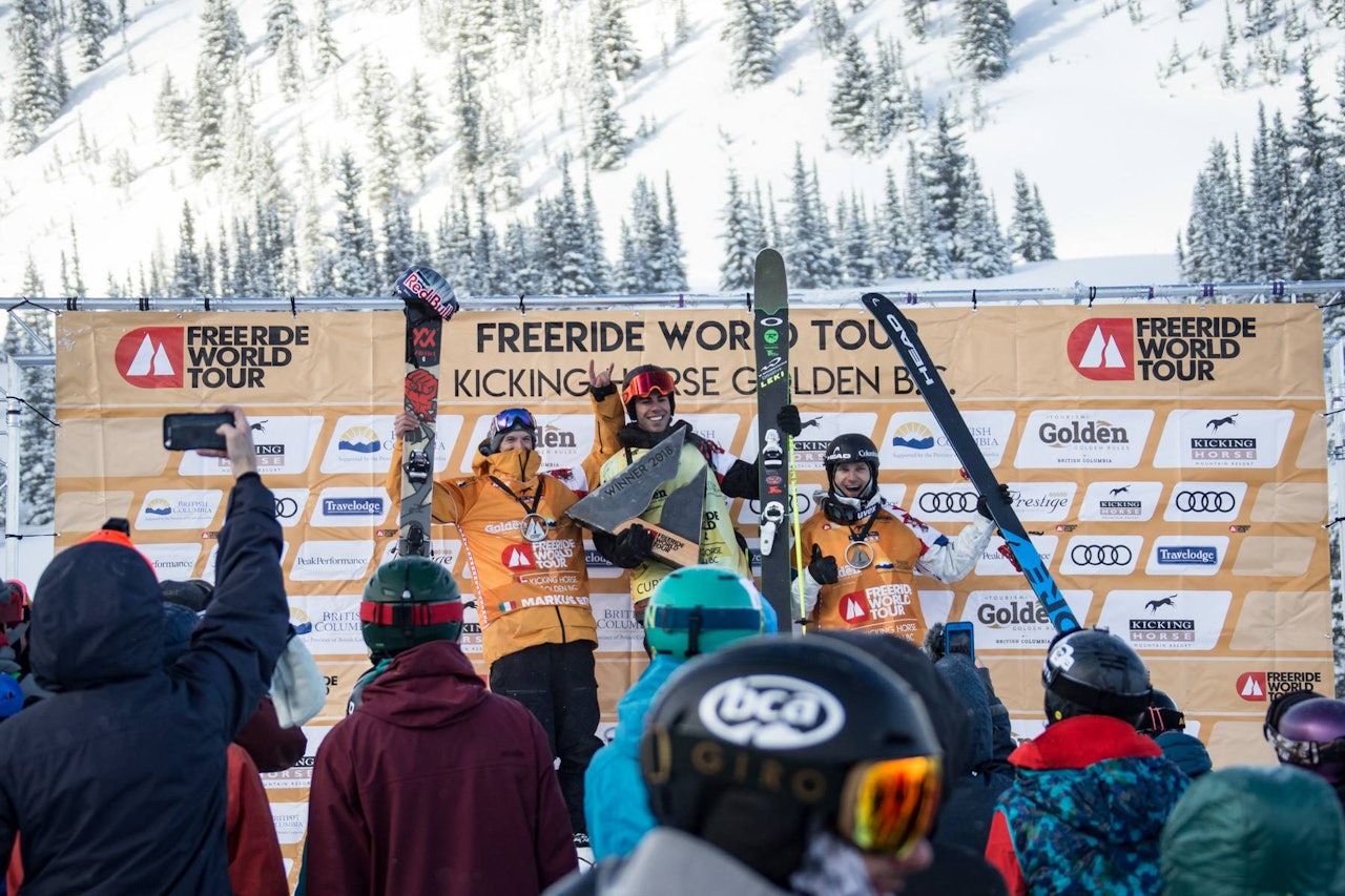 ÅRETS FØRSTE VINNERE: Kanadiske Logan Pehota vant sesongens første FWT-runde, foran italienske Markus Eder og russeren Ivan Malakhov. Foto: FWT ÅRETS FØRSTE VINNERE: Kanadiske Logan Pehota vant sesongens første FWT-runde, foran italienske Markus Eder og russeren Ivan Malakhov. Foto: FWT