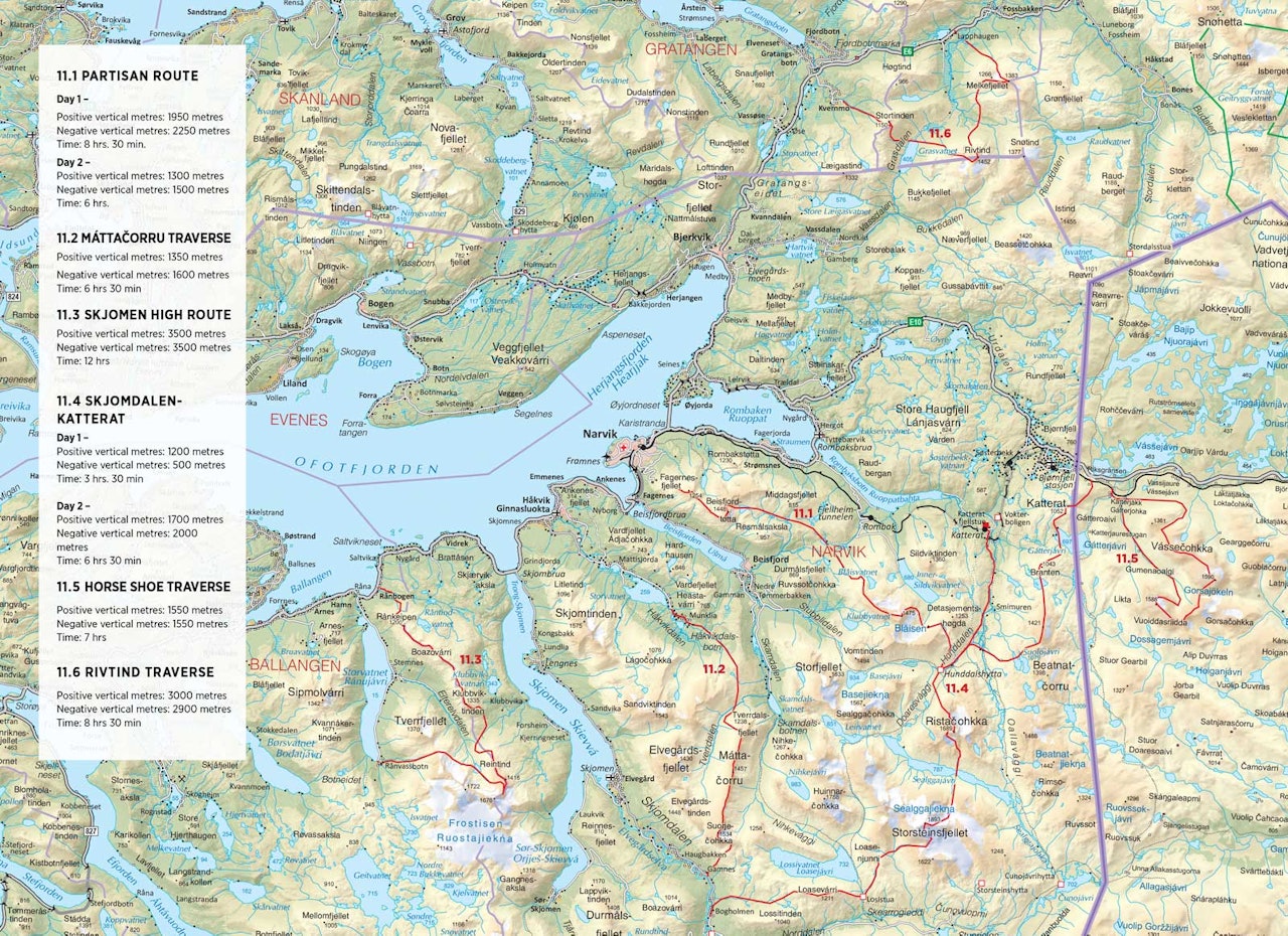 Oversiktskart. Fra Toppturer rundt Narvik. Oversiktskart. Fra Toppturer rundt Narvik.