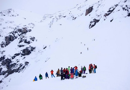 SATSER PÅ NY: I Sogndal blir det igjen Freeride World Qualifier-renn til vinteren. Her fra fjorårets avlyste renn. Bilde: Vegard Aasen