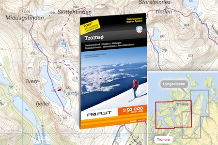 Kart Tromsø randonee topptur Fri Flyt