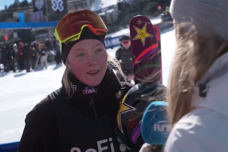 SØLV: Johanne Killi tok sølv i Big Air-finalen. Foto: Skjermdump / NRK