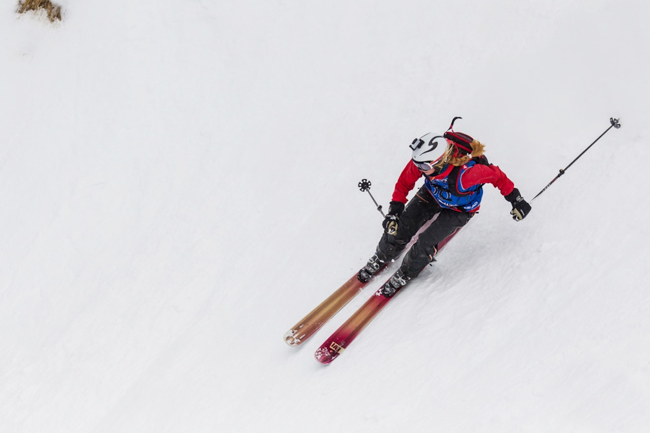 INN TIL SEIER: Her er Ida Gunleiksrud på vei inn til førsteplass i 2-stjerners FWQ-konkurransen i Verbier. Foto: Thomas Bakker INN TIL SEIER: Her er Ida Gunleiksrud på vei inn til førsteplass i 2-stjerners FWQ-konkurransen i Verbier. Foto: Thomas Bakker