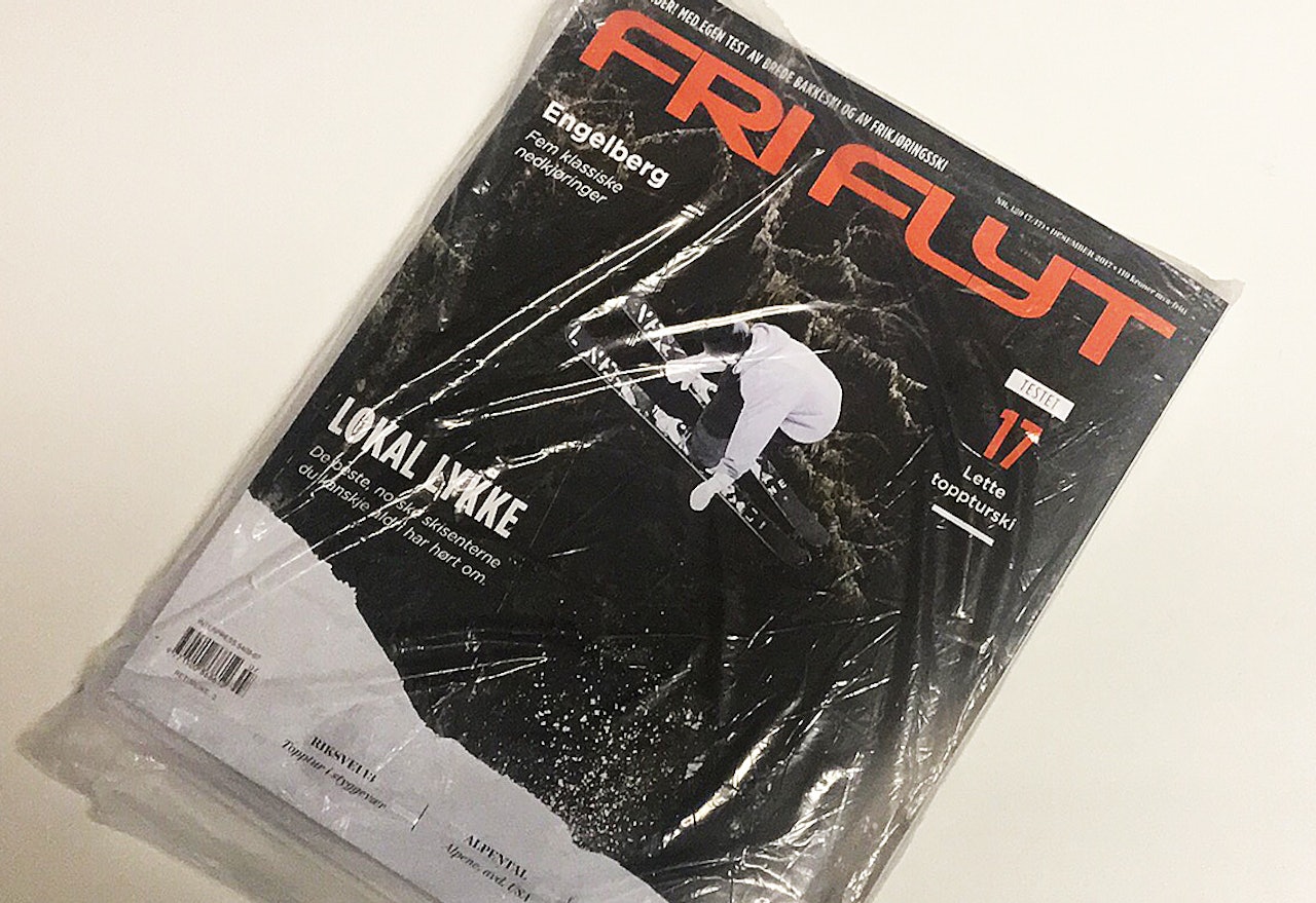 NEDBRYTBAR: Neste gang du kjøper Fri Flyt kan du være trygg på at plasten magasinet er pakket inn i, er både nedbrytbar og Co2-nøytral. Foto: Kristoffer Kippernes NEDBRYTBAR: Neste gang du kjøper Fri Flyt kan du være trygg på at plasten magasinet er pakket inn i, er både nedbrytbar og Co2-nøytral. Foto: Kristoffer Kippernes