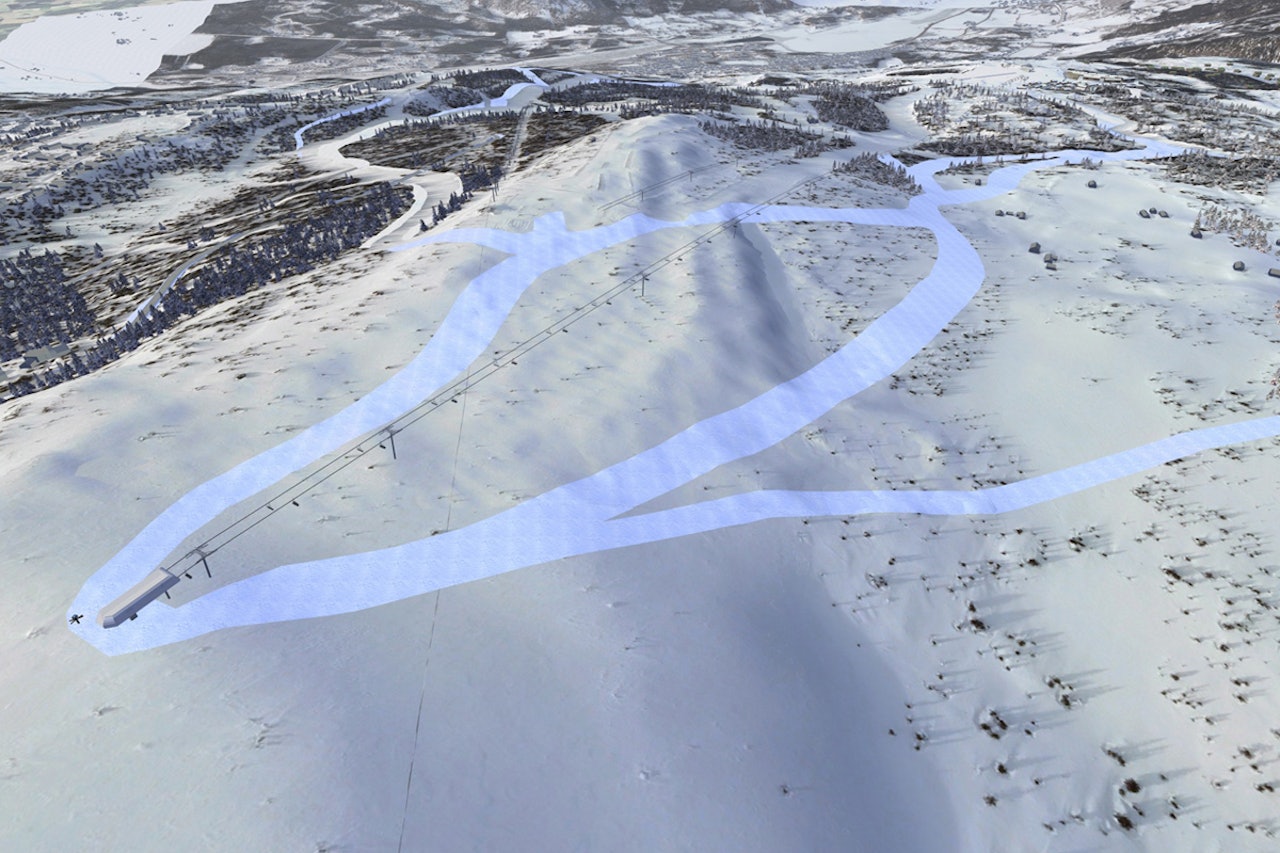 TOPP MODERNE: Neste vinter skal den nye stolheisen og det nye familieområdet på Hafjell stå klart. Illustrasjon: Structor TOPP MODERNE: Neste vinter skal den nye stolheisen og det nye familieområdet på Hafjell stå klart. Illustrasjon: Structor