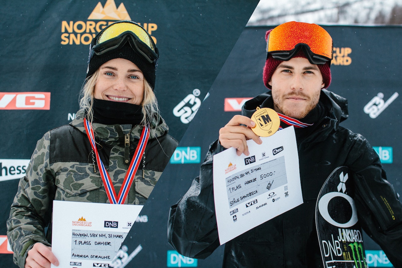 MESTERNE: Andrea Straume og Ståle Sandbech vant NM i boardercross. Foto: Daniel Jacobsen MESTERNE: Andrea Straume og Ståle Sandbech vant NM i boardercross. Foto: Daniel Jacobsen
