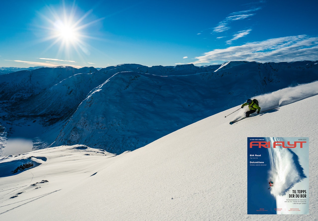 GRATIS MORO: Spesialutgaven Fri Flyt Vinterekstra er ute, og enda rimeligere enn å komme seg til topps for egen maskin for å pumpe pudder! Foto: Bård Basberg GRATIS MORO: Spesialutgaven Fri Flyt Vinterekstra er ute, og enda rimeligere enn å komme seg til topps for egen maskin for å pumpe pudder! Foto: Bård Basberg