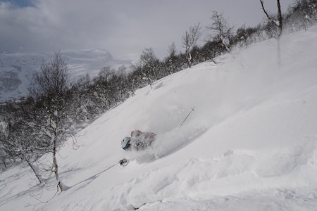 FLOTTE FORHOLD: Slik så det ut på Strandafjellet fredag formiddag. Her er Magnus Hovden Utkilen fra Fri Flyt. Foto: Olav Tarjei Valebjørg